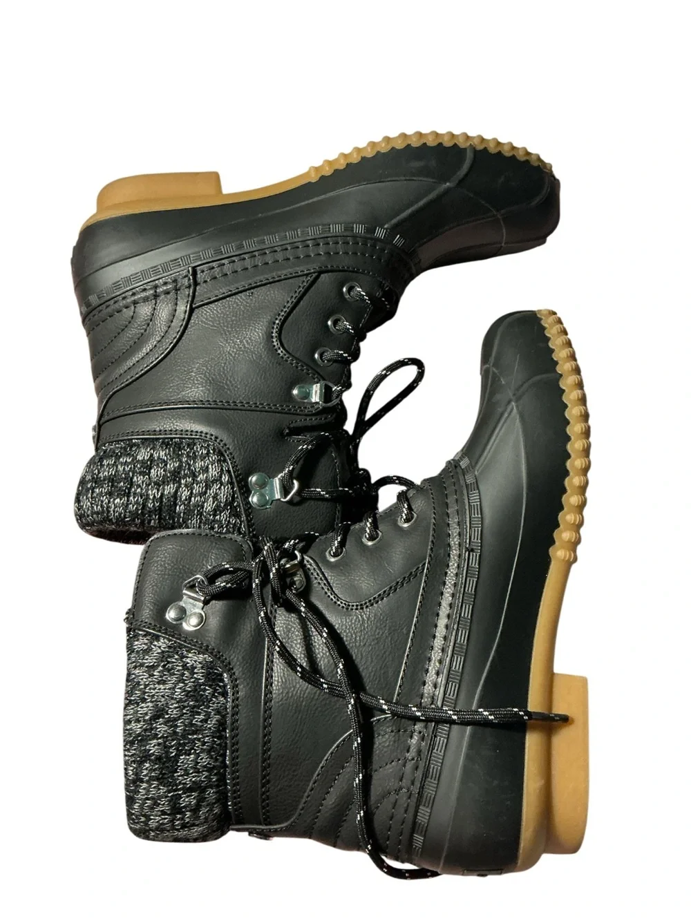 Tommy Hilfiger Twrain Black Lace up Duck Boots